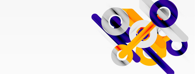 Abstract geometric shapes, vibrant colors, dynamic composition. Modern design elements create visual interest, clean aesthetic.