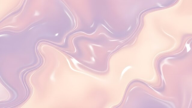 Glossy surface with swirling blended pastel colors of lavender pink and peach