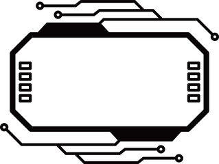 サイバーパンクな電子回路フレーム　ブラック
