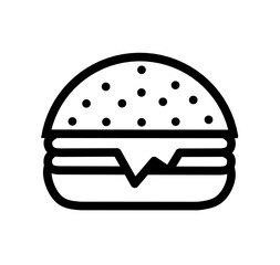 burger icon vector on white background