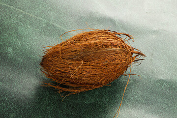 Natural exotic brown hairy coconut