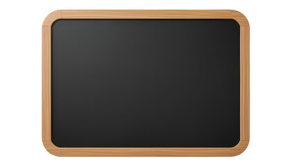 Square chalkboard with wooden frame isolated on transparent background for mockup