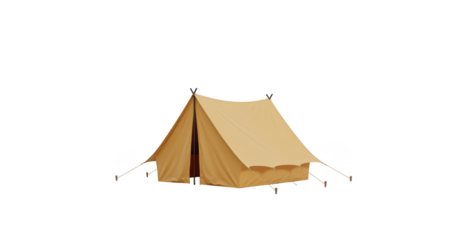 Canvas bell tent for camping and glamping isolated on transparent background - Powered by Adobe