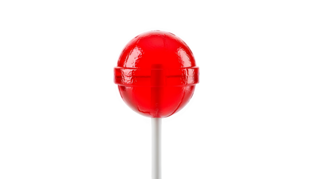 Single red lollipop on a white stick against a dark changeable background - Powered by Adobe