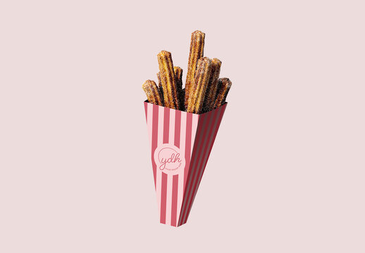 Churro Cone Packaging Mockup