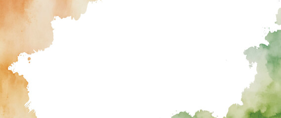 Watercolor frame border in Indian flag colors with copy space: republic, independence, tricolor, copyspace, template, watercolor, background,