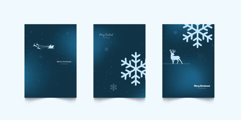 Set of Merry Christmas and happy new year Greeting Card Poster Graphic. Holiday Greeting Card Collection