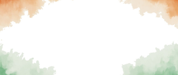 Abstract watercolor frame in Indian flag colors: saffron, white, and green. republic, independence, day, celebration, patriotism, decorative, template, banner, png