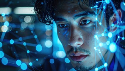 Asian Man Tech Overlay.