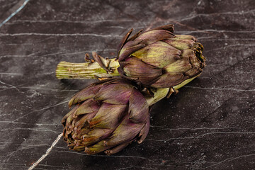 Organic food - Ripe raw green artichoke