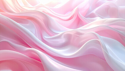 Fototapeta premium パステルピンクのなめらかなシルク波
