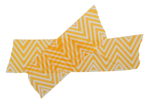 Ripped torn striped yellow adhesive tape on transparent background, washi tape design element - Powered by Adobe