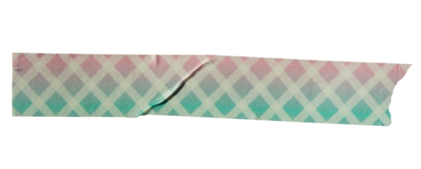 Ripped torn paper adhesive colorful grid pattern masking tape on transparent background, washi tape design element