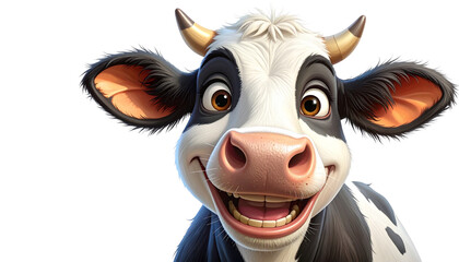 Cute cartoon illustration of a cow and calf isolated on a white background