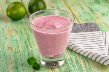 Cold fresh sweet Strawberry smoothie