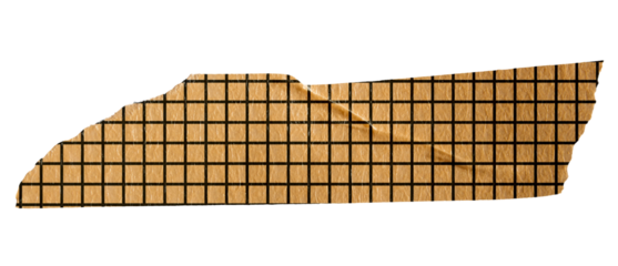Ripped torn paper adhesive grid pattern washi tape on transparent background