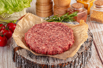 Raw beef cutlet for burger