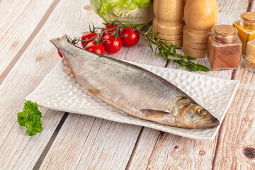 Raw whole salted herring fish