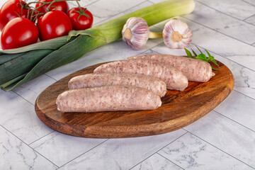Raw pork sausages for grill
