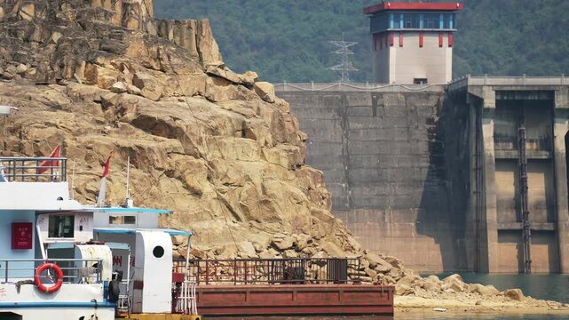 Tourist Boat at Dongjiang Lake Hydroelectric Dam Station, Chenzhou, Hunan Province, China