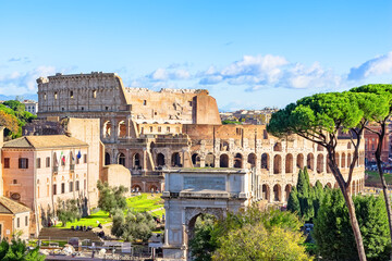 Landscape of ancient Rome, Italy.