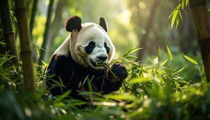 Panda Eating Bamboo.
