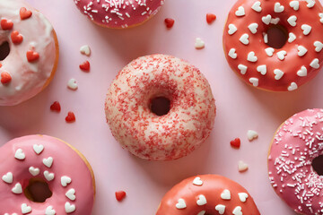 Sweeten your designs with these colorful donuts Valentine's Day promotions and bakery ads