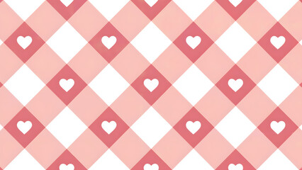 Sweet pink heart gingham pattern creating a romantic vibe Valentine's Day designs and lovely backgrounds
