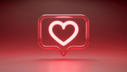 Get social with a heart of glass glowing in modern red hues Valentine's Day ads