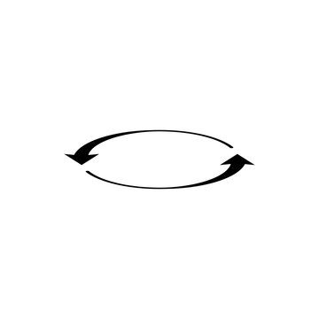Arrow around a circle. Semicircular arrows rotate in a circle. Semi circle arrows follow each other.