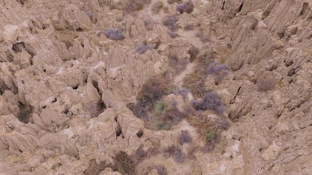 The Aguarales (fairy chimneys) of Valdemiraz or Valpalmas in the Cinco Villas Region. Saragossa. Aragon. Spain. Europe