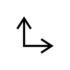 Two arrows different directions. Vector icon. Two double straight arrows pointing in opposite directions.