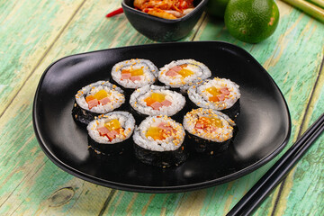 Koream homemade roll Kimbap with nori seaweed