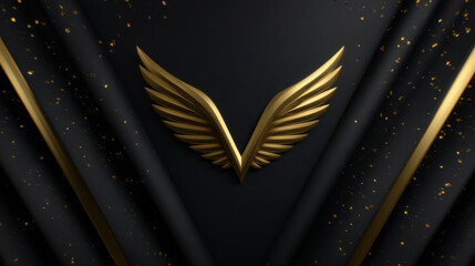 A luxurious black-and-gold design features premium wing motifs, ideal for elegant award presentations, gala events, and upscale branding.