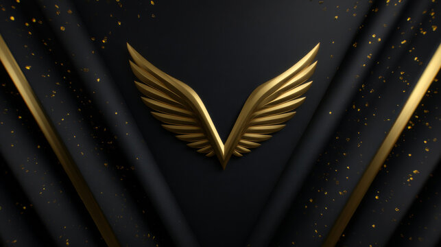 A luxurious black-and-gold design features premium wing motifs, ideal for elegant award presentations, gala events, and upscale branding.