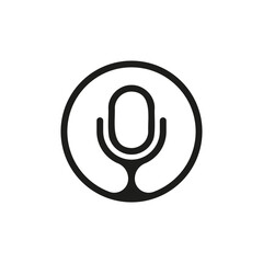 Microphone logo and icon. Vector illustration on white background.