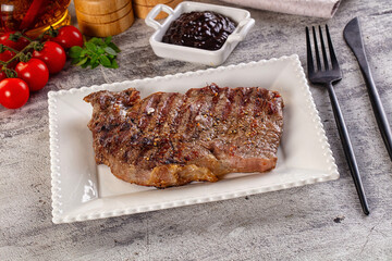 Grilled rib eye beef steak