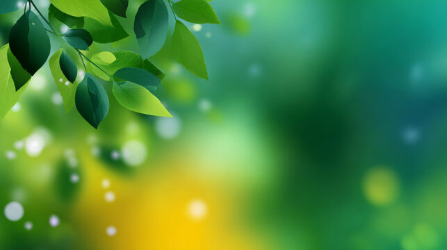A fresh green gradient blending yellow and green tones, evoking spring leaves and warm seasonal light.