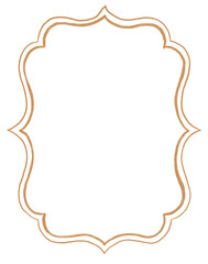 Ornamental Retro Yellow Frame for Invitation and Cover Design on a Transparent Background.