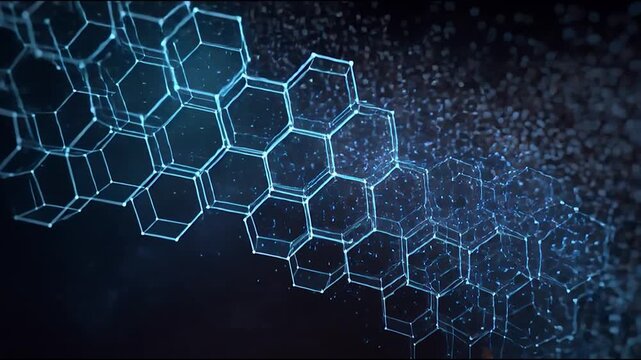 Abstract Molecular Structure: An intricate display of interconnected molecular structures glows with an ethereal light, showcasing the beauty and complexity of scientific principles.