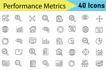 Data Analytics Line Icons for Business Dashboards and Insight Platforms