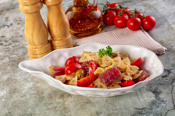 Pasta Farfalle with fresh Tuna fish