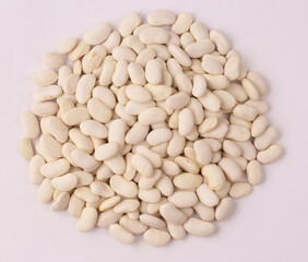 white beans on a gray background