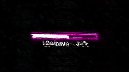 Pink Digital Loading Bar with 31 Percent Progress and Abstract Code Background technology