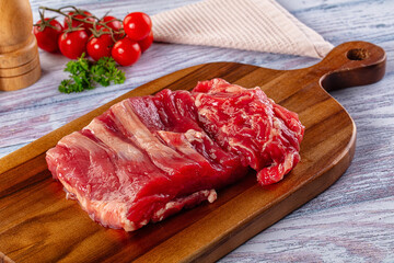 Raw beef cut uncooked fillet