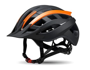 Protective Bicycle Helmet: Black and Orange Design for Safety and High Performance