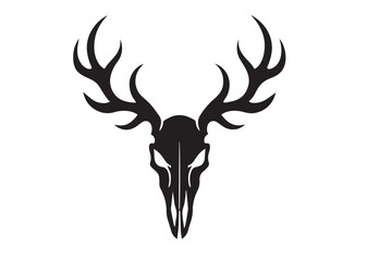 Tribal inspired deer skull silhouette ideal for edgy graphic designs
