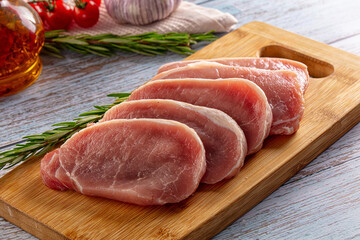 Raw pork carbonate for cooking