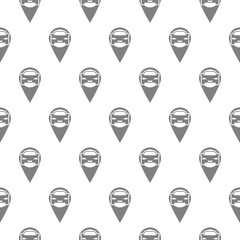 Car, pin pointer seamless pattern isolated on white background