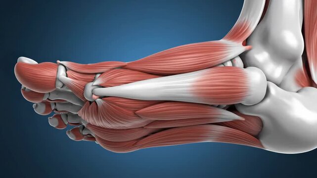 Medical Animation of the Human Peroneus Longus Muscle and Foot Anatomy
